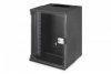 Digitus Szafa sieciowa wisząca 10 cali 9U, SOHO PRO 457 x 316 x 298 mm, nośność 60kg, drzwi szyba, niezłożona, Czarna